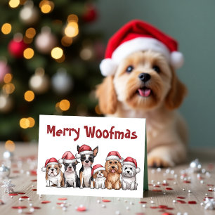Merry Woofmas Dog Christmas Funny Pet Holiday Card