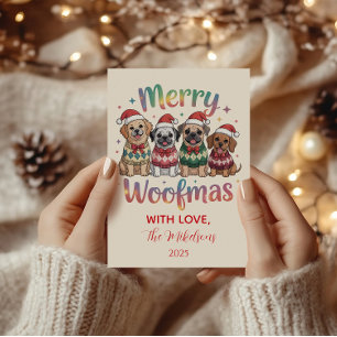 Merry Woofmas Dog Christmas Holiday Card