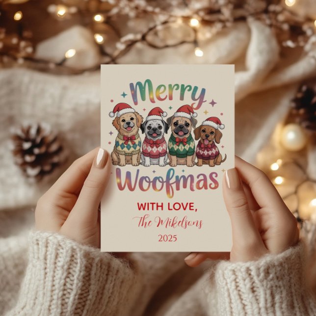 Merry Woofmas Dog Christmas Holiday Card (Creator Uploaded)
