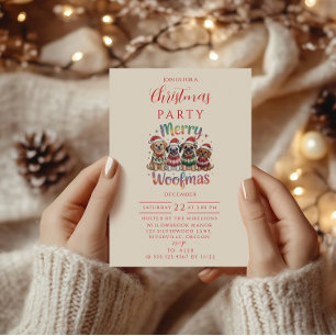 Merry Woofmas Dog Christmas Invitation