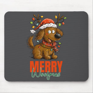 Merry Woofmas Dog Cute Christmas Lights Puppy Long Mouse Mat