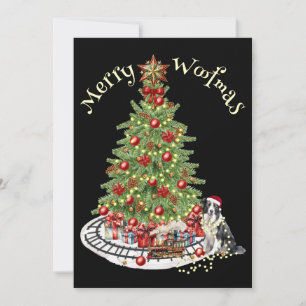 Merry Woofmas Dog Design- Collie Holiday Card