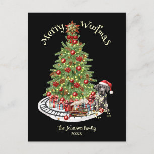 Merry Woofmas Dog Design- Great Dane Holiday Postcard