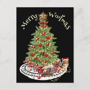 Merry Woofmas Dog Design- Yorkie Postcard