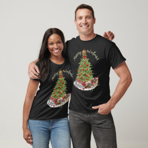 Merry Woofmas Dog Design- Yorkie T-Shirt