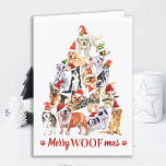 Merry Woofmas Dog Lover Christmas Pet Business  Holiday Card<br><div class="desc">Send christmas greetings this holiday season with this cute Christmas tree dogs in a watercolor design. This dog lover holiday card features dogs of variety of breeds in santa hats. Personalise with message and family or business name. This dog christmas card is perfect for dog lovers, pet business, veterinarians, veterinary...</div>