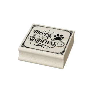 Merry Woofmas Dog Lover Christmas Rubber Stamp