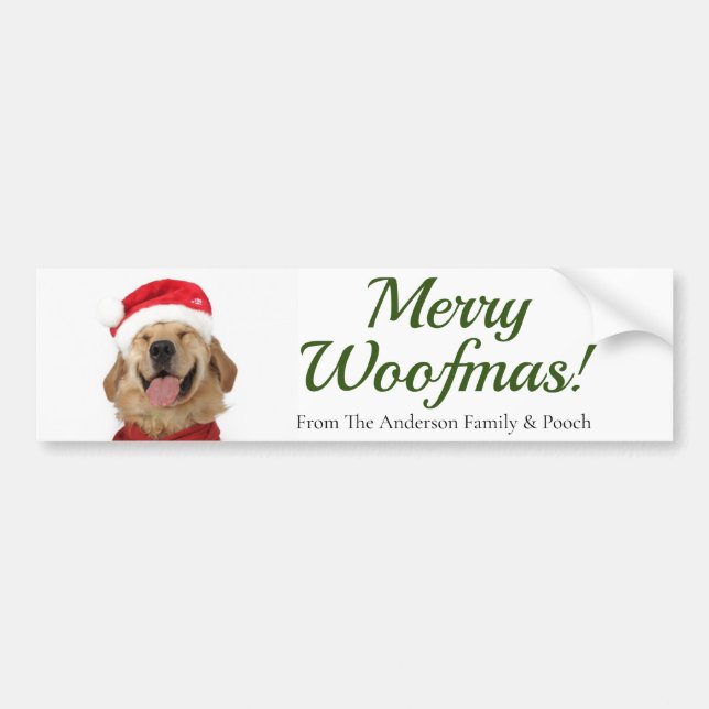 Merry Woofmas! Dog Lovers Bumper Sticker (Front)