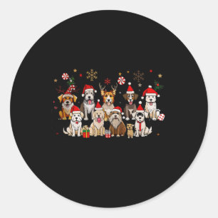 Merry Woofmas Funny Dogs Christmas Classic Round Sticker