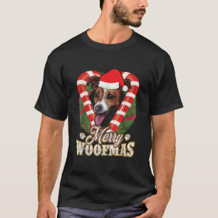 Merry Woofmas Jack Russell Terrier Santa Claus Dog T-Shirt