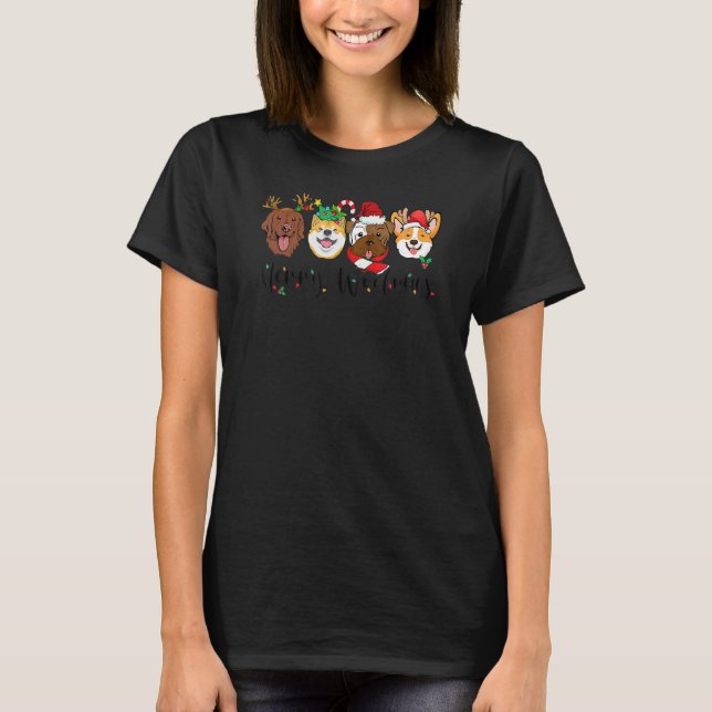 Merry Woofmas Merry Christmas Dog  Christmas Dogs T-Shirt (Front)