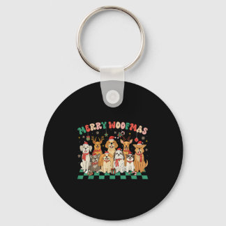 Merry Woofmas Merry Christmas Dog Lovers Men Women Key Ring