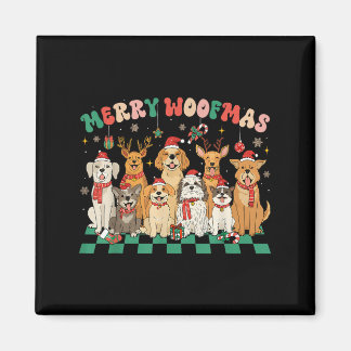 Merry Woofmas Merry Christmas Dog Lovers Men Women Magnet