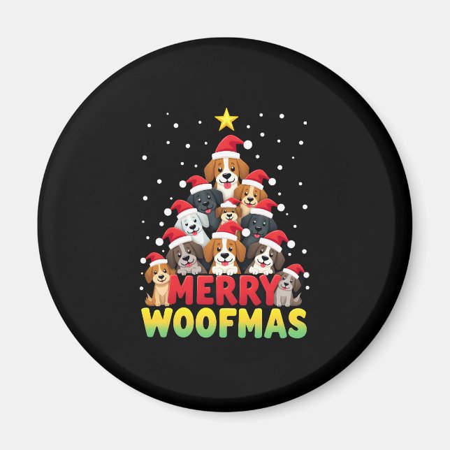 Merry Woofmas - Merry Christmas For Dog Lovers (1) Magnet (Front)