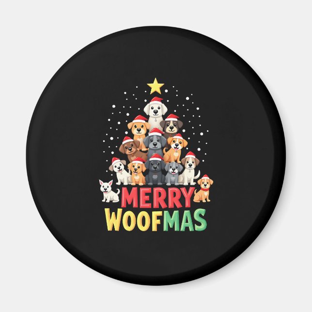 Merry Woofmas - Merry Christmas For Dog Lovers (2) Magnet (Front)