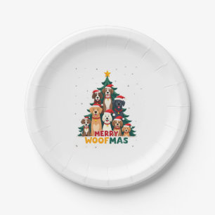 Merry Woofmas - Merry Christmas For Dog Lovers (2) Paper Plate