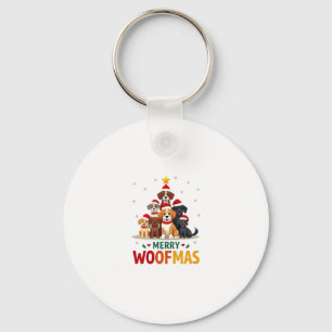 Merry Woofmas - Merry Christmas For Dog Lovers (3) Key Ring