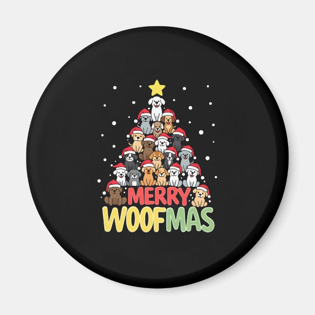 Merry Woofmas - Merry Christmas For Dog Lovers (3) Magnet (Front)