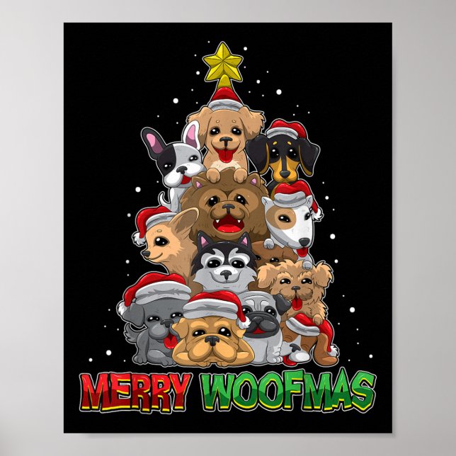 Merry Woofmas - Merry Christmas For Dog Lovers  Poster (Front)