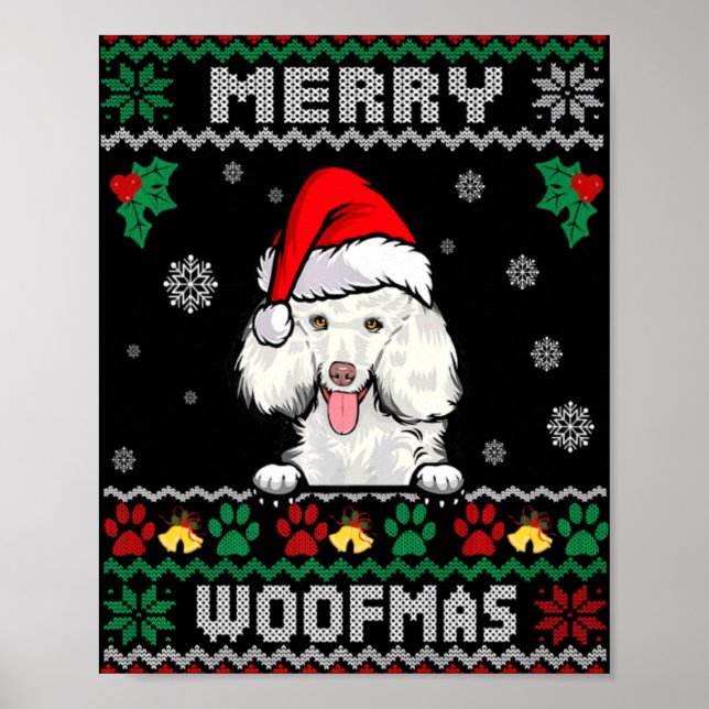 Merry Woofmas Odle Dog Christmas Ugly Xmas T Shirt Poster (Front)