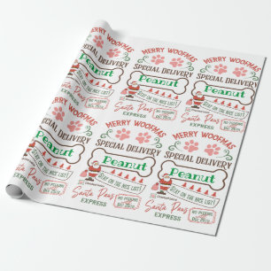 Merry WOOFMAS-Personalised Dog Wrapping Paper 
