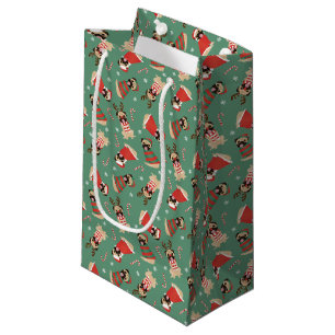Merry Woofmas Pug Dogs Small Gift Bag