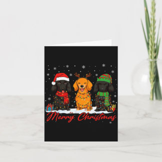 Merry Woofmas Santa Reindeer Elf Dachshund Christm Card