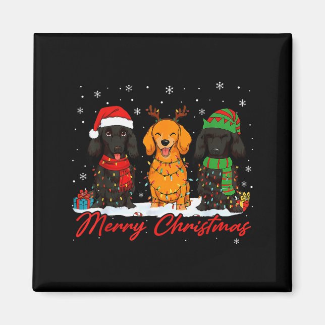 Merry Woofmas Santa Reindeer Elf Dachshund Christm Magnet (Front)