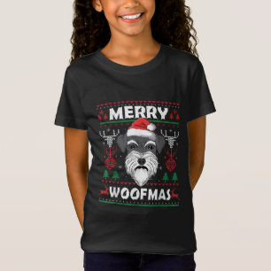 Merry Woofmas Schnauzer Christmas Dog Lover Pajama T-Shirt