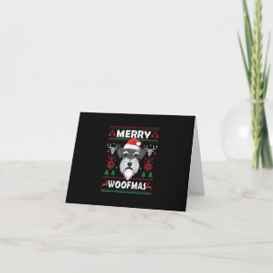 Merry Woofmas Schnauzer Christmas Dog Lover Pajama Thank You Card