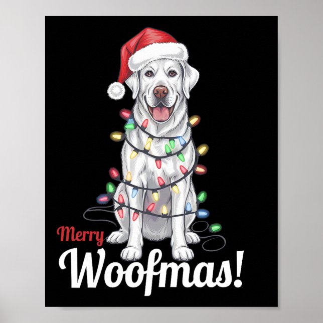 Merry Woofmas Silver Labrador Dog Light Decor Chri (Front)