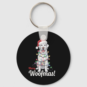 Merry Woofmas Silver Labrador Dog Light Decor Chri Key Ring