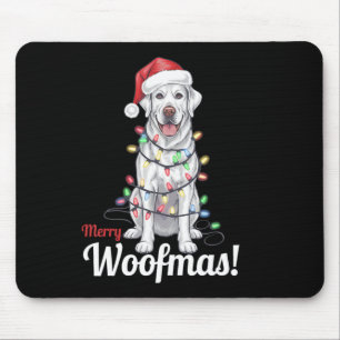 Merry Woofmas Silver Labrador Dog Light Decor Chri Mouse Mat