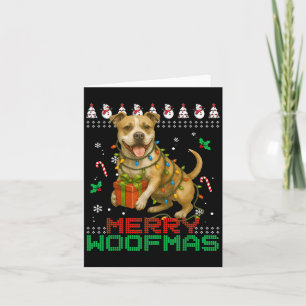 Merry Woofmas Tbull Christmas Shirt Xmas Dog Card