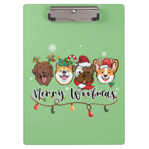Merry Woofmas Typography Clipboard