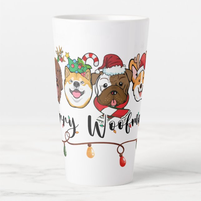 Merry Woofmas Typography Coffee Mug (Front)