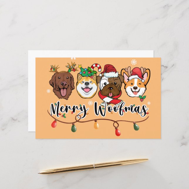 Merry Woofmas Typography Scrapbook Paper (Front/Back In Situ)