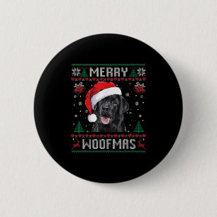 Merry Woofmas Ugly Sweater Black Lab Labrador Chri 6 Cm Round Badge