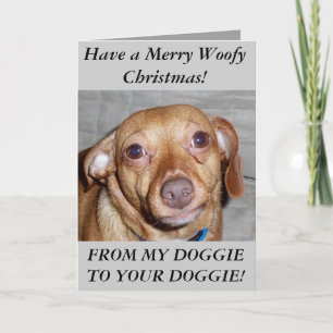 MERRY WOOFY CHRISTMAS HOLIDAY CARD