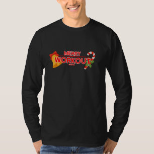 Merry Workout Fitness Funny Christmas Gym Training T-Shirt