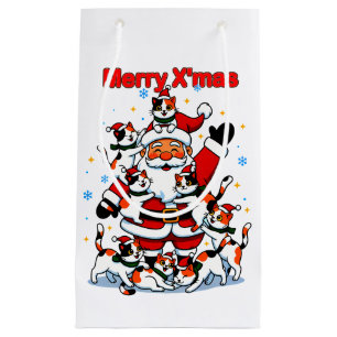 “Merry X’mas” Whimsical Holiday Chaos Design Small Gift Bag