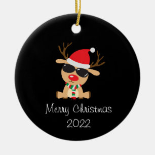 merry xmas 2022 ceramic ornament