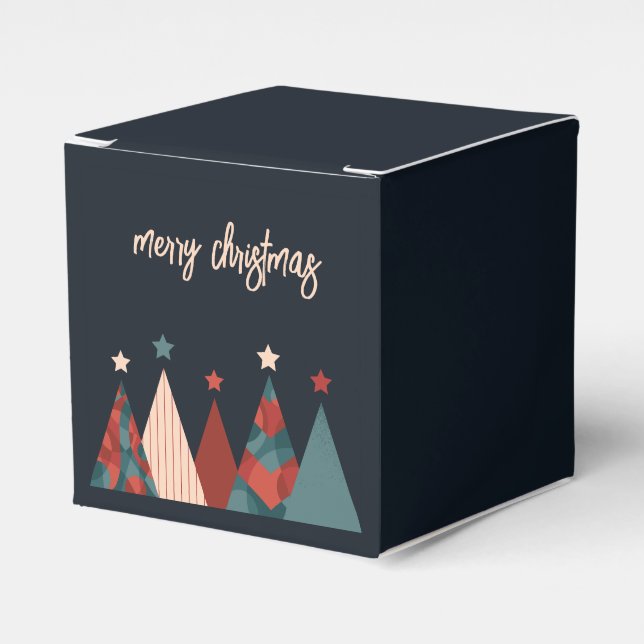 Merry Xmas abstract christmas trees  Favour Box (Front Side)