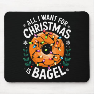 Merry Xmas All I Want For Christmas Bagel Men Wome Mouse Mat