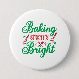 Merry Xmas Baking Spirits Bright 7.5 Cm Round Badge