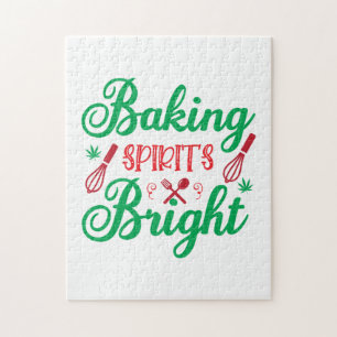 Merry Xmas Baking Spirits Bright Jigsaw Puzzle