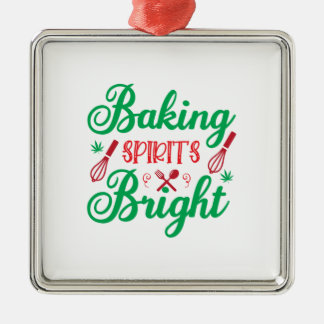 Merry Xmas Baking Spirits Bright Metal Tree Decoration