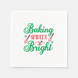 Merry Xmas Baking Spirits Bright Napkin
