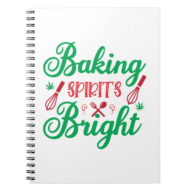 Merry Xmas Baking Spirits Bright Notebook (Front)