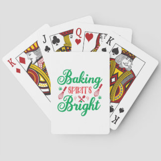 Merry Xmas Baking Spirits Bright Playing Cards